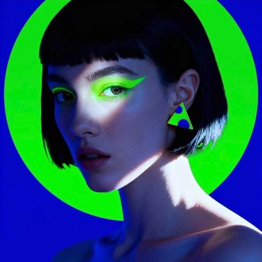 Neon Green Triangle Resin Stud Earrings - Women Jewelry Earrings
